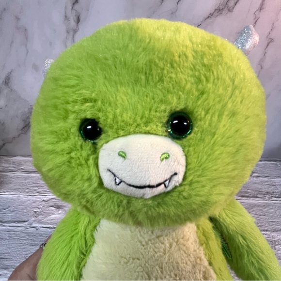 Kellytoy Green Sparkle Winged Dragon With Sparkle Horns Plush Stuffed Animal - Picture 4 of 7